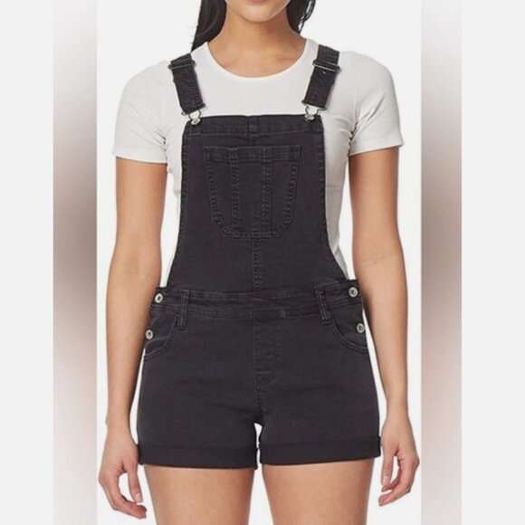Wallflower Denim Stretch Shorts Overalls - Picture 3 of 7